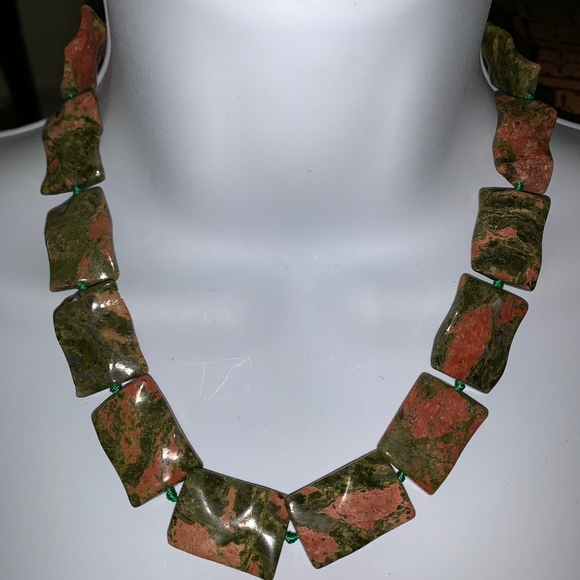 unakite Jewelry - Necklace Natural Unakite Gemstone necklace
